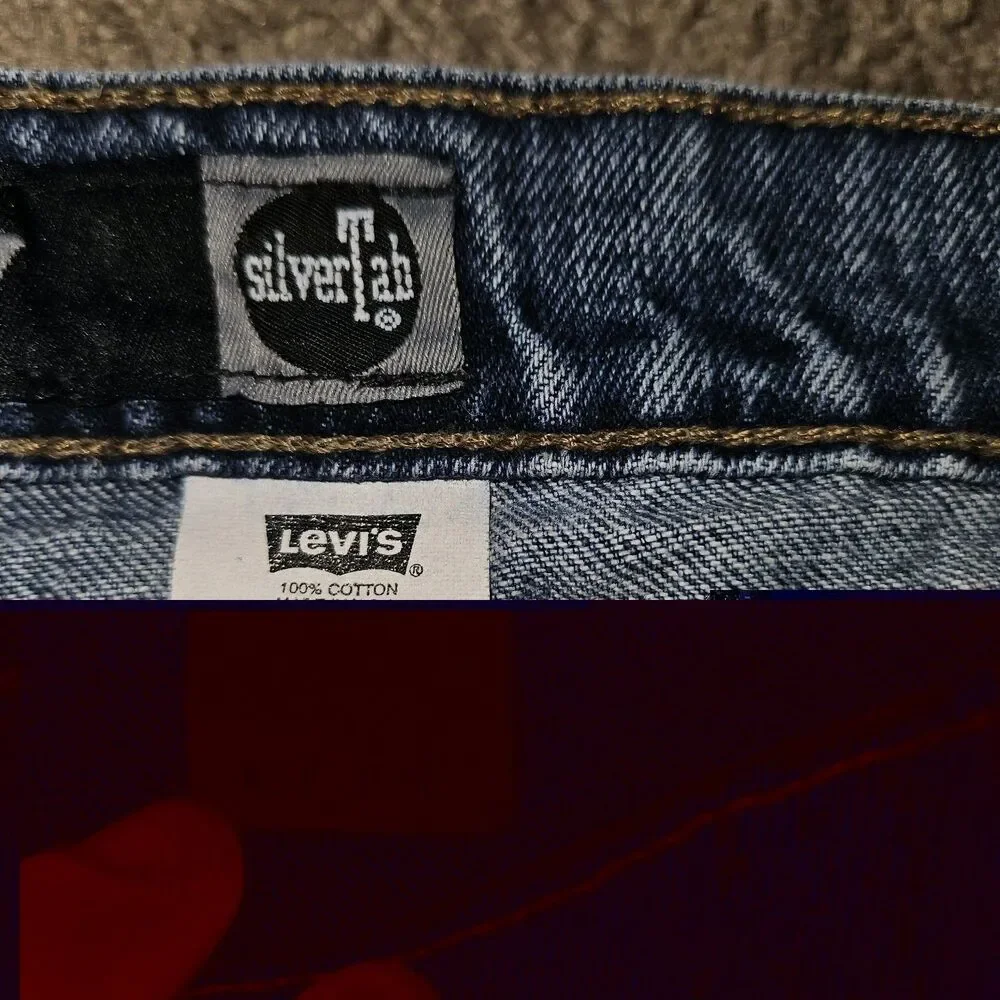 Vintage Levis Silver Tab Jeans Mens 38x32 Blue Baggy Fit Y2K 90s